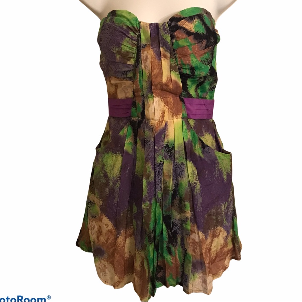 Charlie Jade Watercolor Print Mini Dress